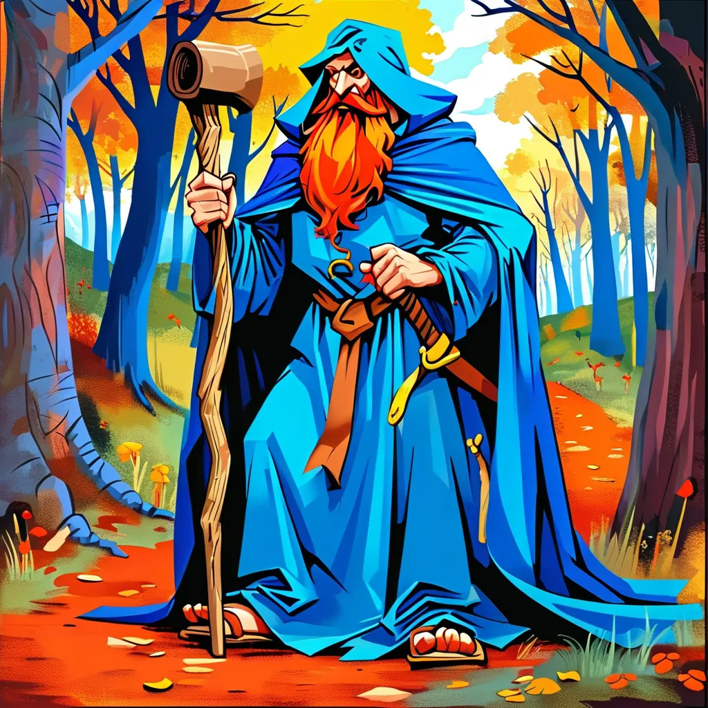 Prompt:  illustrate the tale "Blue Beard"