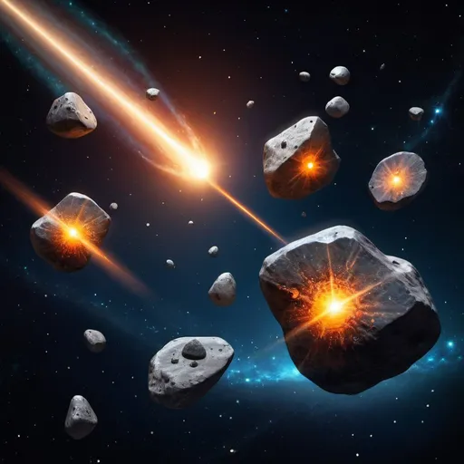Prompt: Stellar stones take flight,
Dancing through the cosmic night,
Asteroids alight.