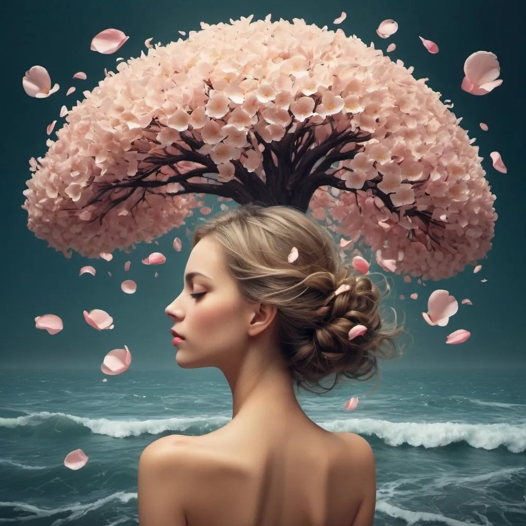 Prompt: Thoughts drift like petals,
Minds wander in endless seas,
Ideas bloom, then cease