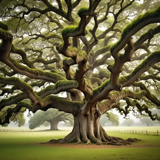 Prompt: "The old oak, majestic and venerable, spread its gnarled branches wide, as if to shelter the earth beneath from the ravages of time."

Nathaniel Hawthorne, The Scarlet Letter (1850)


