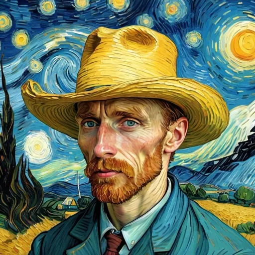 Prompt: Ozymandia 
In the style of Vincent van Gogh