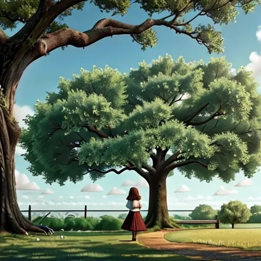 Prompt: French, Evangeline standing under an oak tree Spanish moss  looking  towards  a Bayou waiting for her lost love Gabriel 18th century