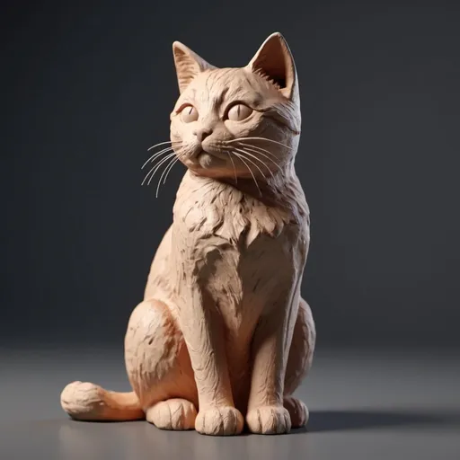 Prompt: Clay model of a  sitting Cat,
super realistic,
3d blender render,
UHD 64K
