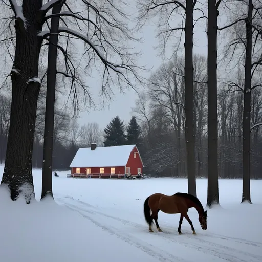 Prompt: Stopping by Woods on a Snowy Evening
Whose woods these are I think I know.
His house is in the village though;
He will not see me stopping here
To watch his woods fill up with snow.

My little horse must think it queer
To stop without a farmhouse near
Between the woods and frozen lake
The darkest evening of the year.

He gives his harness bells a shake
To ask if there is some mistake.
The only other sound's the sweep
Of easy wind and downy flake.

The woods are lovely, dark and deep,
But I have promises to keep,
And miles to go before I sleep,
And miles to go before I sleep.