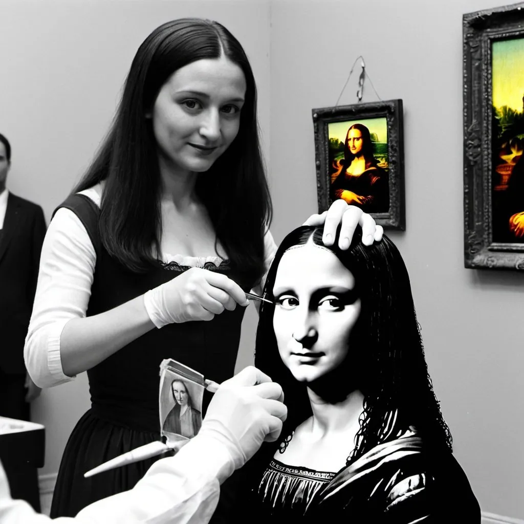 Prompt: Mona Lisa cuts her hair to sell for money to help Marmee, who will tend to their father, who has fallen sick in Washington. DC.