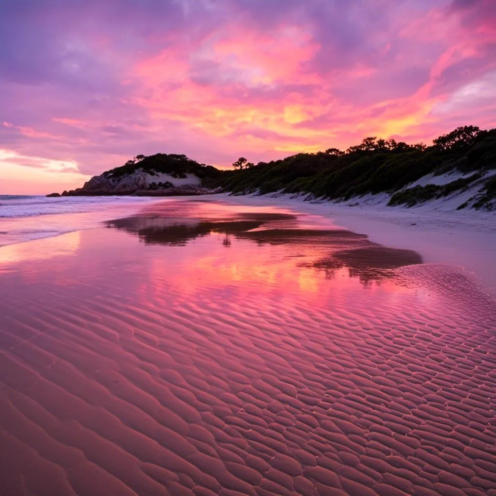 Prompt: <mymodel>A  beach at sunset