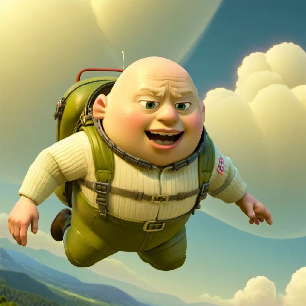 Prompt: "Humpty Dumpty" skydiving 