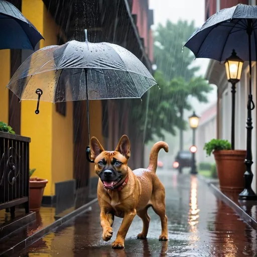 Prompt: raining cats and dogs