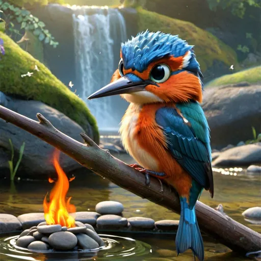 Prompt: As kingfishers catch fire, dragonflies draw flame;
As tumbled over rim in roundy wells
Stones ring; like each tucked string tells, each hung bell's
Bow swung finds tongue to fling out broad its name;
Each mortal thing does one thing and the same:
Deals out that being indoors each one dwells;
Selves — goes itself; myself it speaks and spells,
Crying Whát I dó is me: for that I came.

I say móre: the just man justices;
Keeps grace: thát keeps all his goings graces;
Acts in God's eye what in God's eye he is —
Chríst — for Christ plays in ten thousand places,
Lovely in limbs, and lovely in eyes not his
To the Father through the features of men's faces.

As Kingfishers Catch Fire
BY GERARD MANLEY HOPKINS 