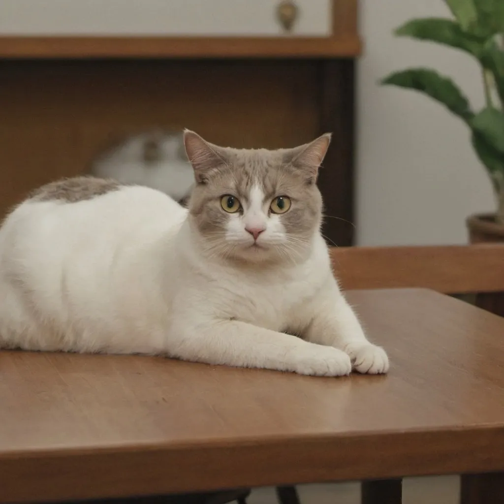 Prompt: A cat is sitting on the table.