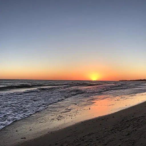 Prompt: <mymodel>A  beach at sunset