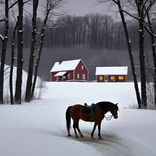 Prompt: Stopping by Woods on a Snowy Evening
Whose woods these are I think I know.
His house is in the village though;
He will not see me stopping here
To watch his woods fill up with snow.

My little horse must think it queer
To stop without a farmhouse near
Between the woods and frozen lake
The darkest evening of the year.

He gives his harness bells a shake
To ask if there is some mistake.
The only other sound's the sweep
Of easy wind and downy flake.

The woods are lovely, dark and deep,
But I have promises to keep,
And miles to go before I sleep,
And miles to go before I sleep.