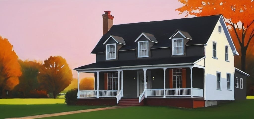 Prompt: Paining of a house