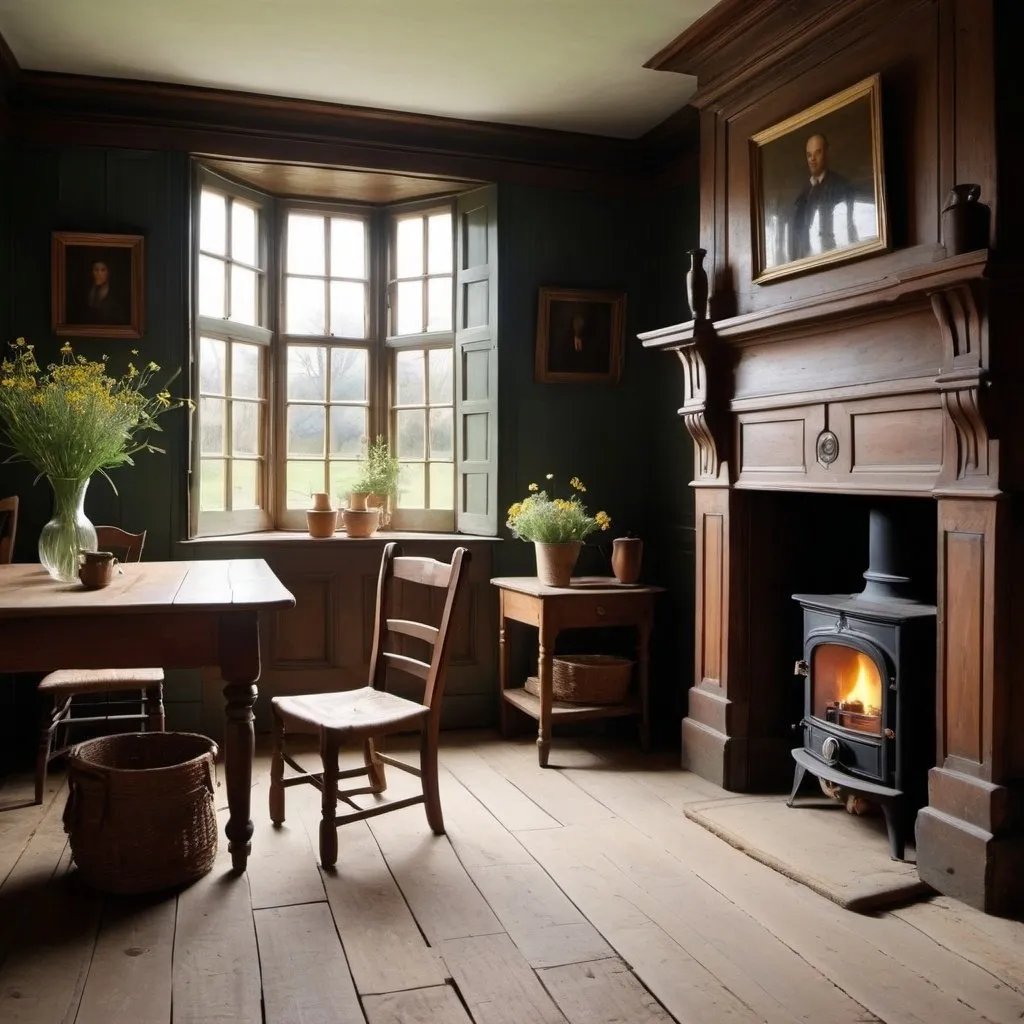 Prompt: "The house was cramped and humble  with plain wooden furniture and bare floors  yet it exuded a sense of warmth and homeliness."

Thomas Hardy, Tess of the d'Urbervilles (1891)
