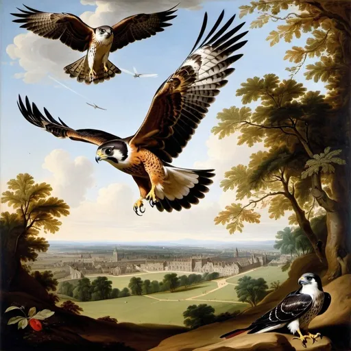 Prompt: Our hopes, like tow'ring falcons, aim
At objects in an airy height;
The little pleasure of the game
Is from afar to view the flight.
Matthew Prior,  Matthew Prior (July 21, 1664 – September 18, 1721) was an English poet and diplomat.