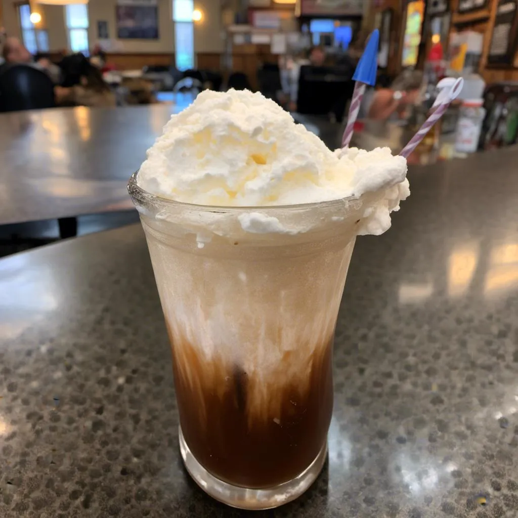 Prompt: <mymodel>a photo of a  root beer float