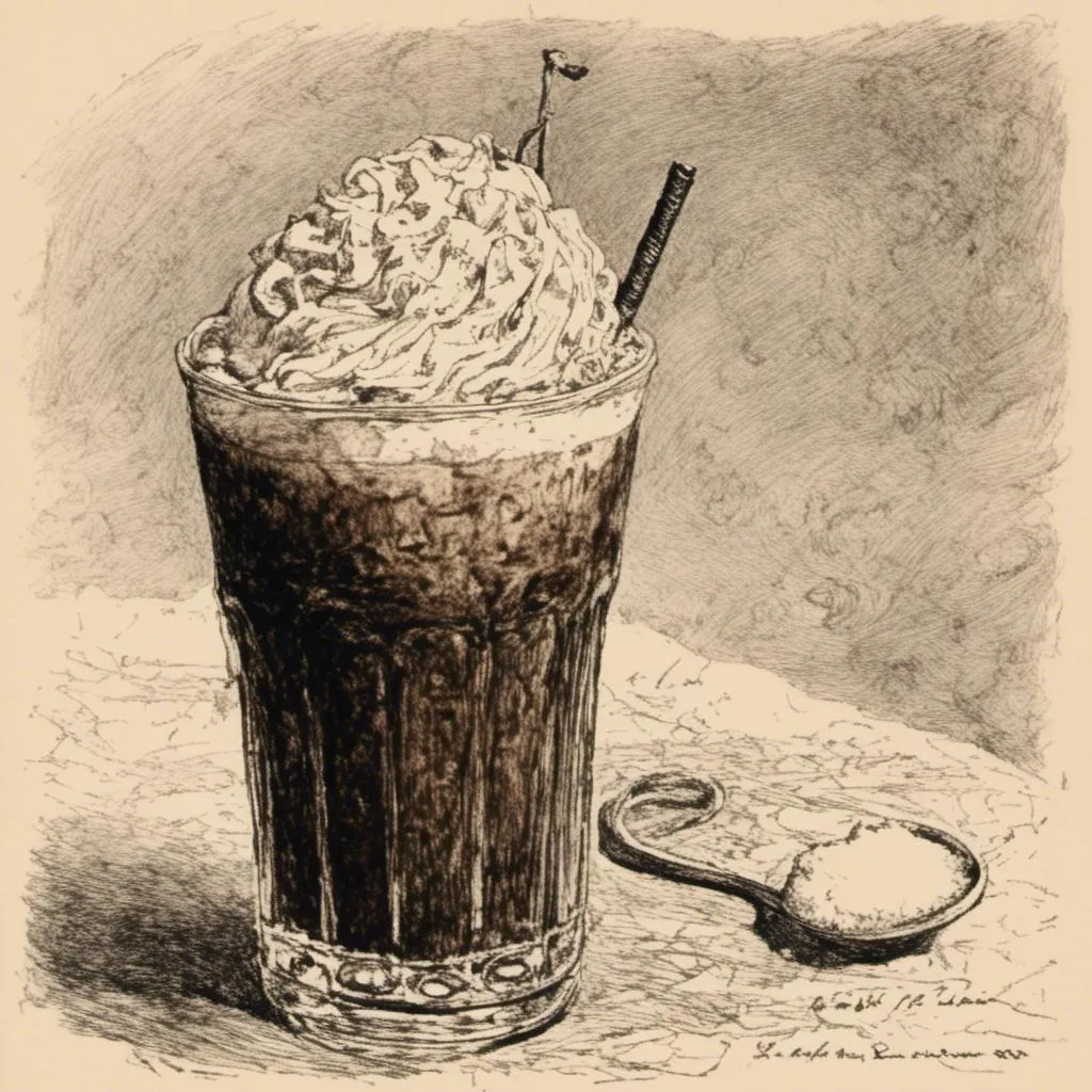 Prompt: <mymodel>a drawing of a  root beer float