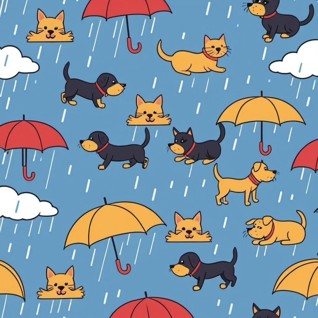 Prompt: raining cats and dogs