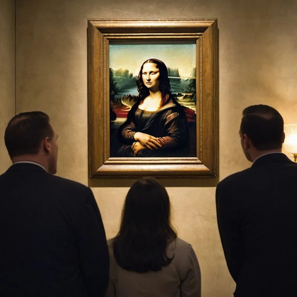 Prompt: "Mona Lisa"  watching  "the Hindenburg disaster"
