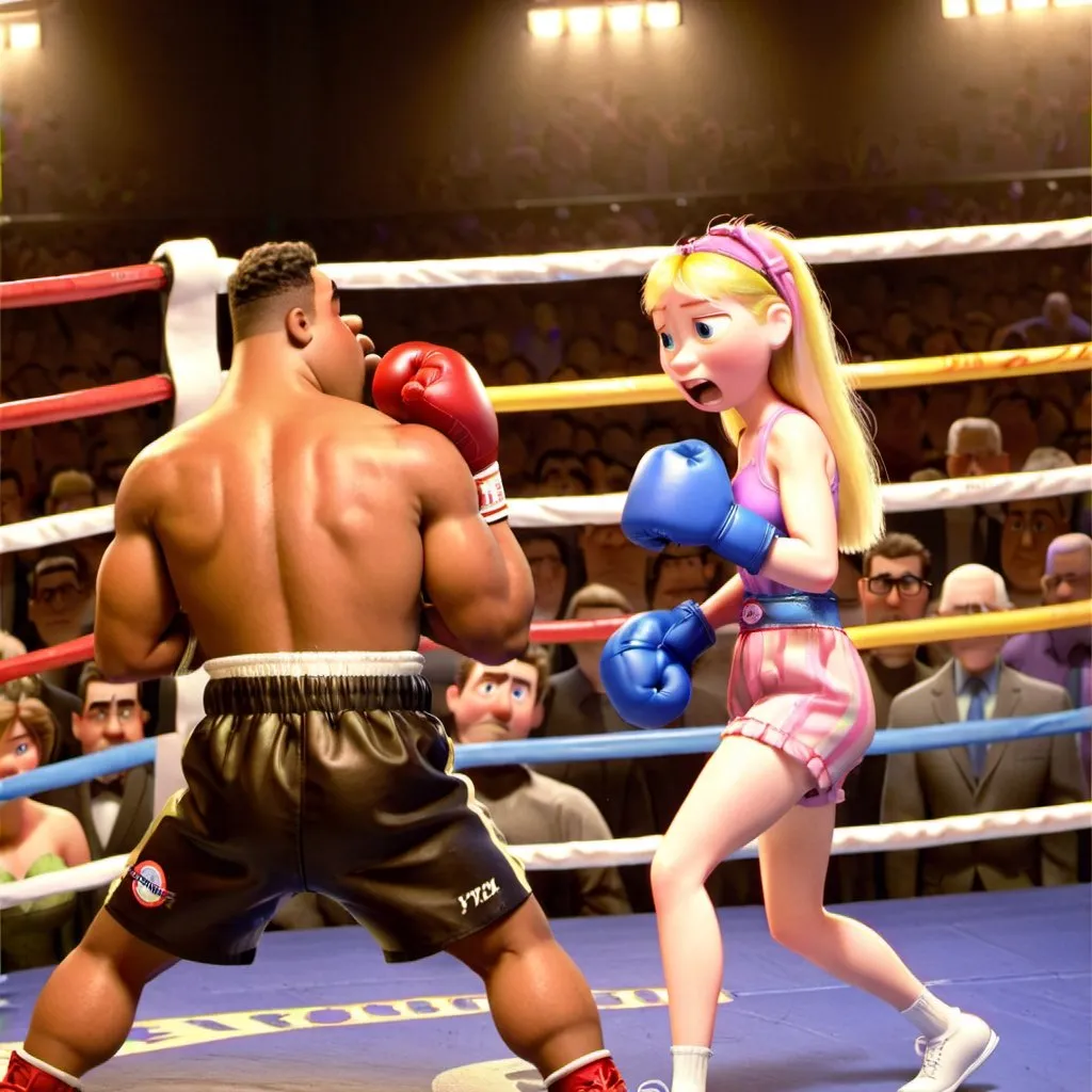 Prompt: A 21-year-old woman knocks out boyfriend in an officially sanctioned boxing match.
