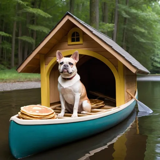Prompt: "you're riding in a canoe and the doors falls off, how many pancakes can fit in a doghouse"