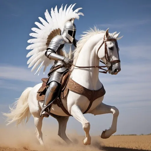 Prompt: "The noble knight, his helmet crested with a plume of white feathers, rode forth to battle with a spirit that nothing could daunt."

Lord Dunsany, The King of Elfland's Daughter (1924)
