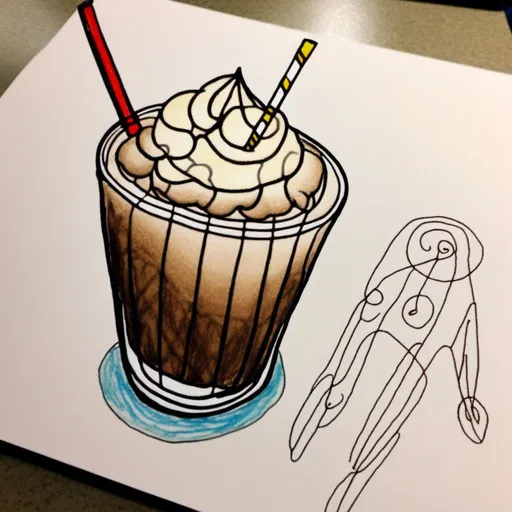 Prompt: <mymodel>a drawing of a  root beer float