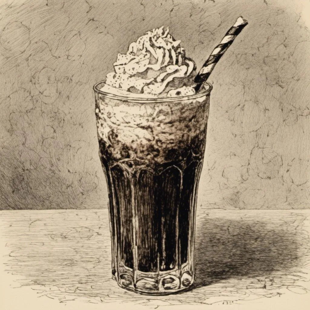 Prompt: <mymodel>a drawing of a  root beer float