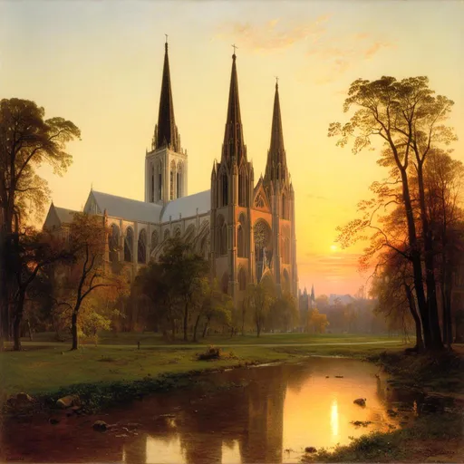 Prompt: <mymodel>outside view of spectacular grand gothic cathedral at sunrise, 
wide angle view, 
full depth of field, 
beautiful, 
high resolution, 
realistic, 
majestic flying buttress, 
detailed stained glass,
serene atmosphere, 
golden hour lighting, 
majestic rose window,
majestic steeple, 
natural beauty,
architecture painting, 
professional quality, 
beautiful sunrise,
majestic  masonry, 
realistic, 
detailed stained glass,
serene atmosphere, 
wide angle view, 
full depth of field, 
beautiful, high resolution, 
golden hour lighting, 
majestic spires, 
natural beauty