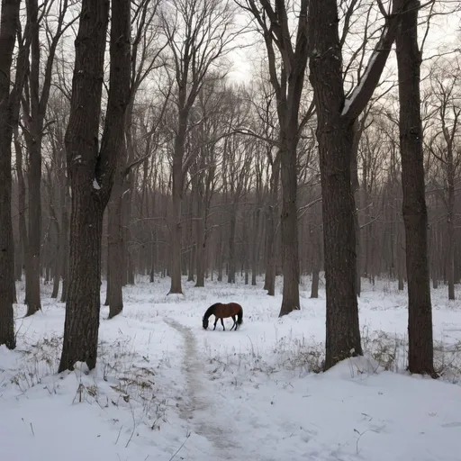 Prompt: WHOSE woods these are I think I know.
His house is in the village though;
He will not see me stopping here
To watch his woods fill up with snow.

My little horse must think it queer
To stop without a farmhouse near
Between the woods and frozen lake
The darkest evening of the year.

He gives his harness bells a shake
To ask if there is some mistake.
The only other sound's the sweep
Of easy wind and downy flake.

The woods are lovely, dark and deep.
But I have promises to keep,
And miles to go before I sleep,
And miles to go before I sleep.