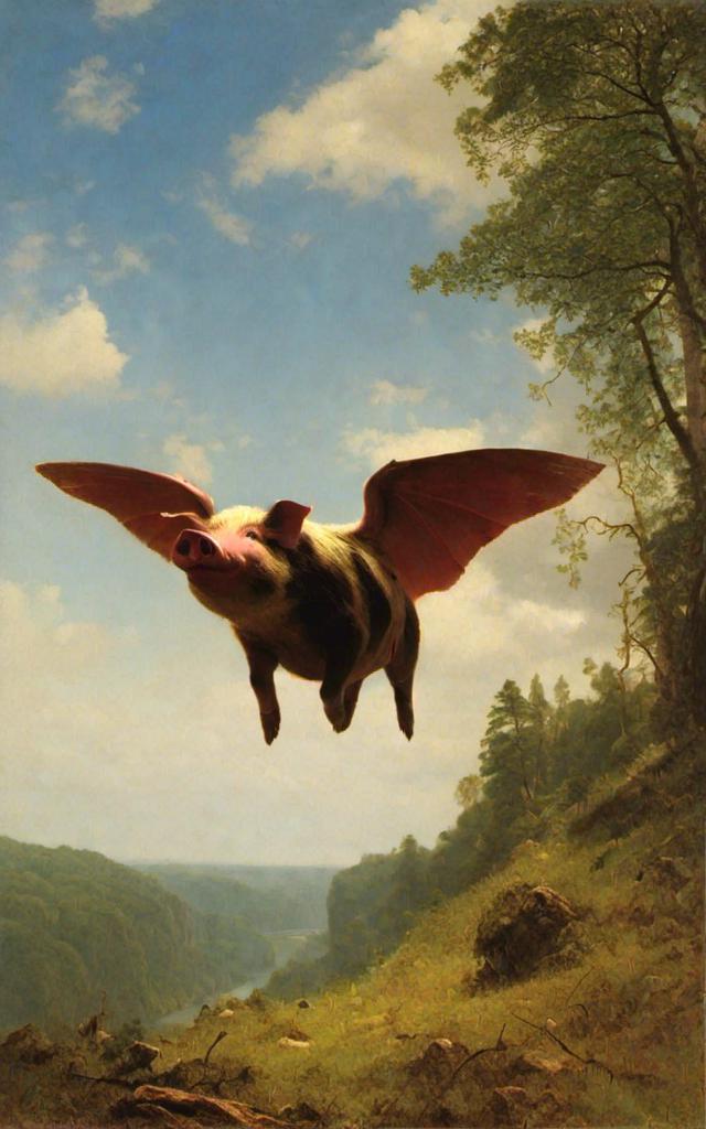 Prompt: a  pig  flying 
<mymodel>