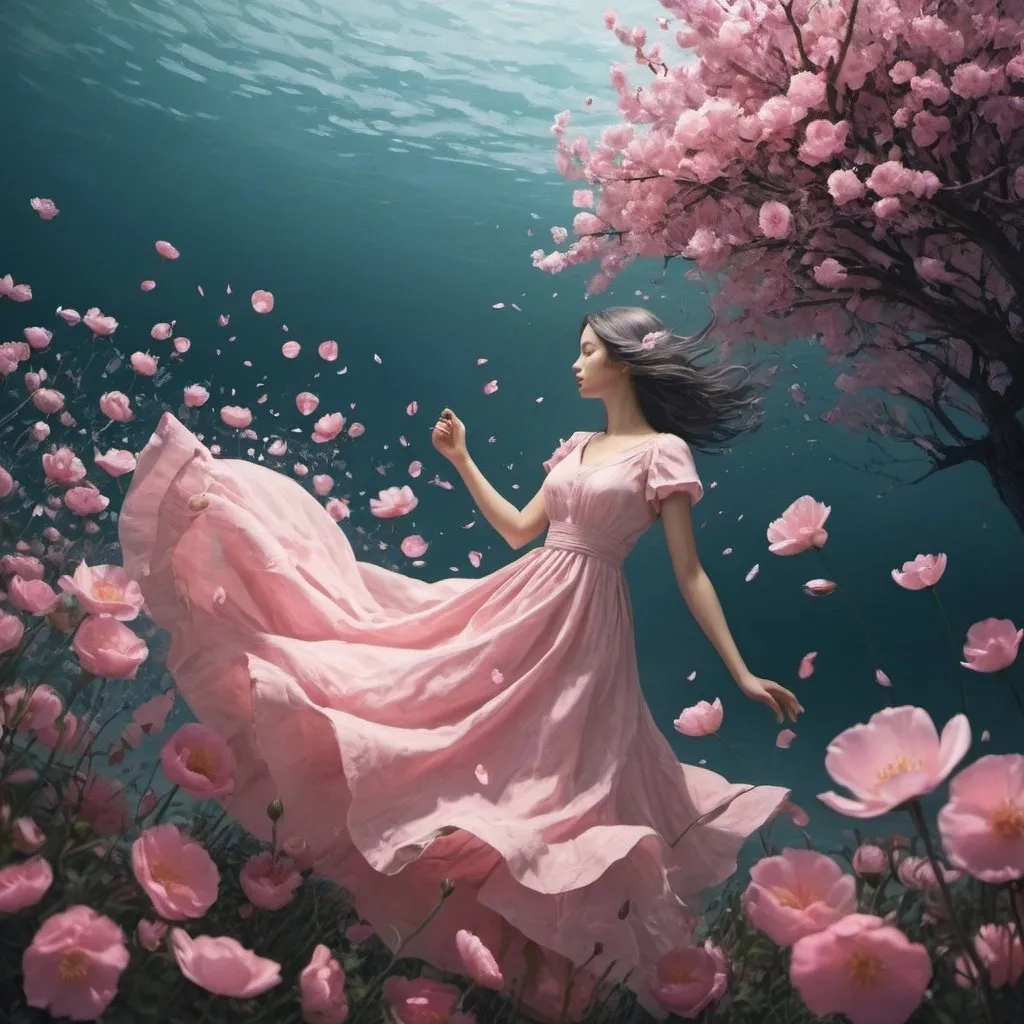 Prompt: Thoughts drift like petals,
Minds wander in endless seas,
Ideas bloom, then cease