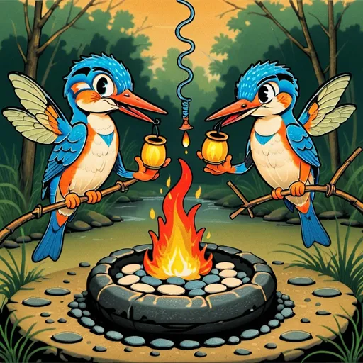 Prompt: As kingfishers catch fire, dragonflies draw flame;
As tumbled over rim in roundy wells
Stones ring; like each tucked string tells, each hung bell's
Bow swung finds tongue to fling out broad its name;
Each mortal thing does one thing and the same:
Deals out that being indoors each one dwells;
Selves — goes itself; myself it speaks and spells,
Crying Whát I dó is me: for that I came.

I say móre: the just man justices;
Keeps grace: thát keeps all his goings graces;
Acts in God's eye what in God's eye he is —
Chríst — for Christ plays in ten thousand places,
Lovely in limbs, and lovely in eyes not his
To the Father through the features of men's faces.

As Kingfishers Catch Fire
BY GERARD MANLEY HOPKINS 