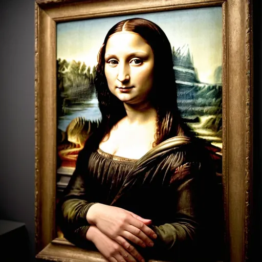 Prompt: "Mona Lisa"  watching  "the Hindenburg disaster"