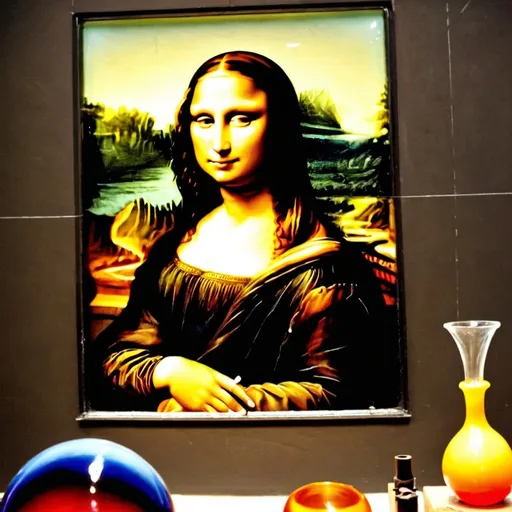 Prompt: Mona Lisa Glassblowing