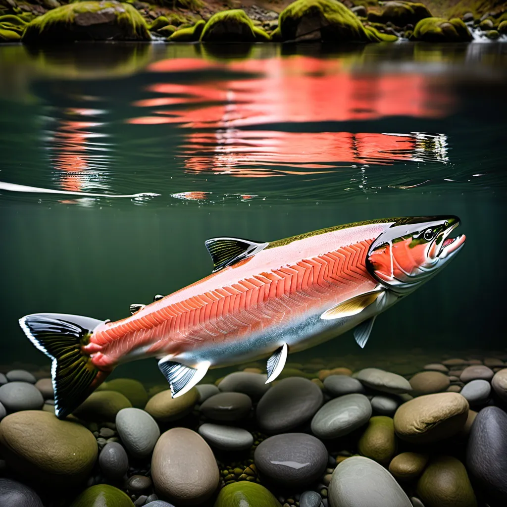 Prompt: Salmon in a river