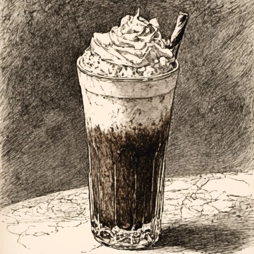 Prompt: <mymodel>a drawing of a  root beer float