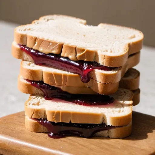 Prompt: peanut butter jelly between two slices of bread