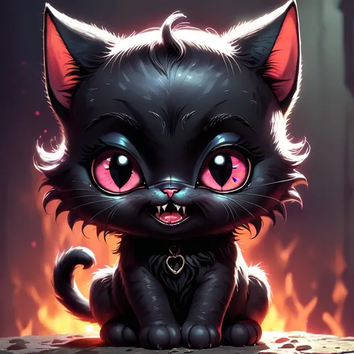 Prompt: cute dark evil cat