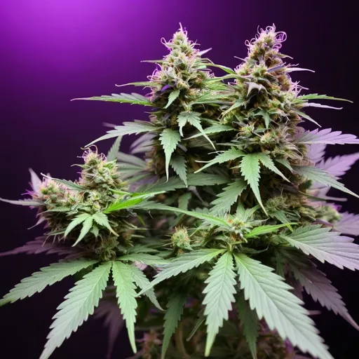 Prompt: purple marijuana plant picture 