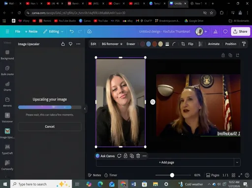 Prompt: make the blonde woman looking like she has a cocky attitude