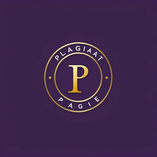 Prompt: create a logo for my new company called "plagiat.one" colour palette is purple and gold