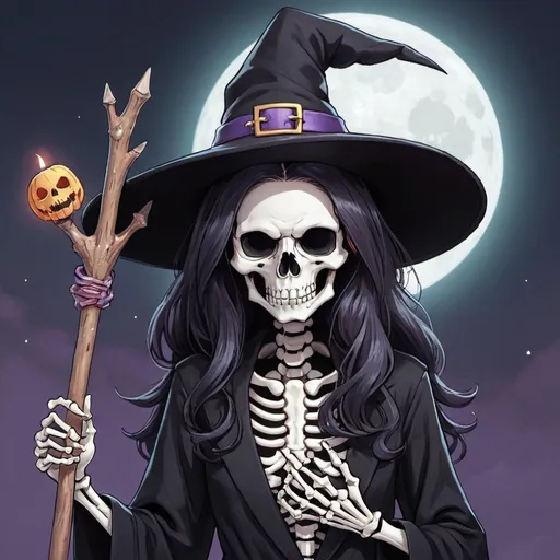 Prompt: Skeleteen witch