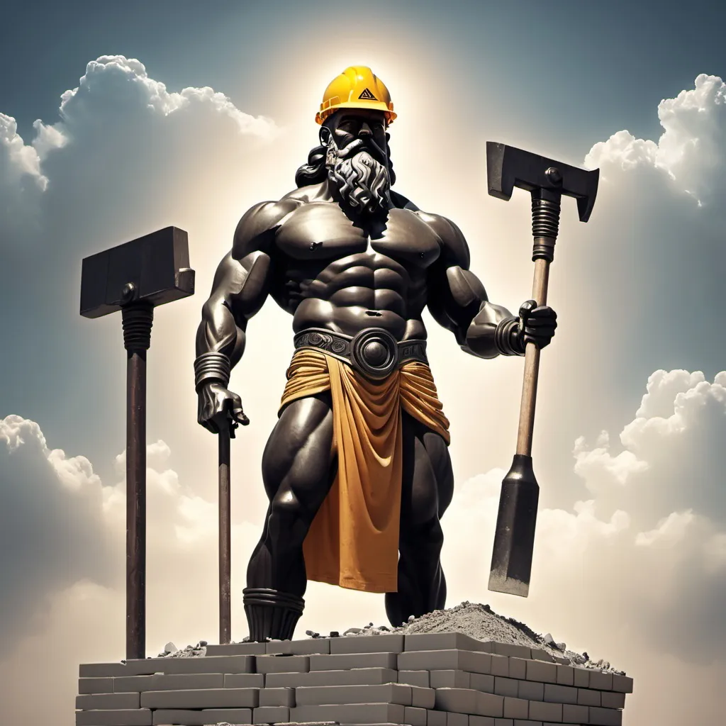 Prompt: A god of construction 