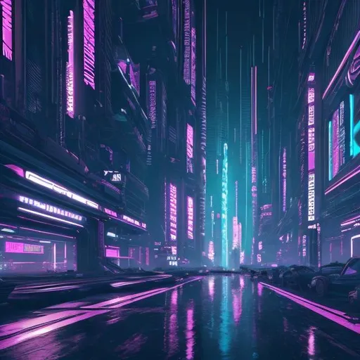 Prompt: cyberpunk city aesthetic with dark color themes
 
