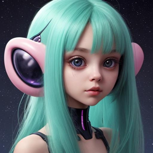 Prompt: Cute Alien girl 