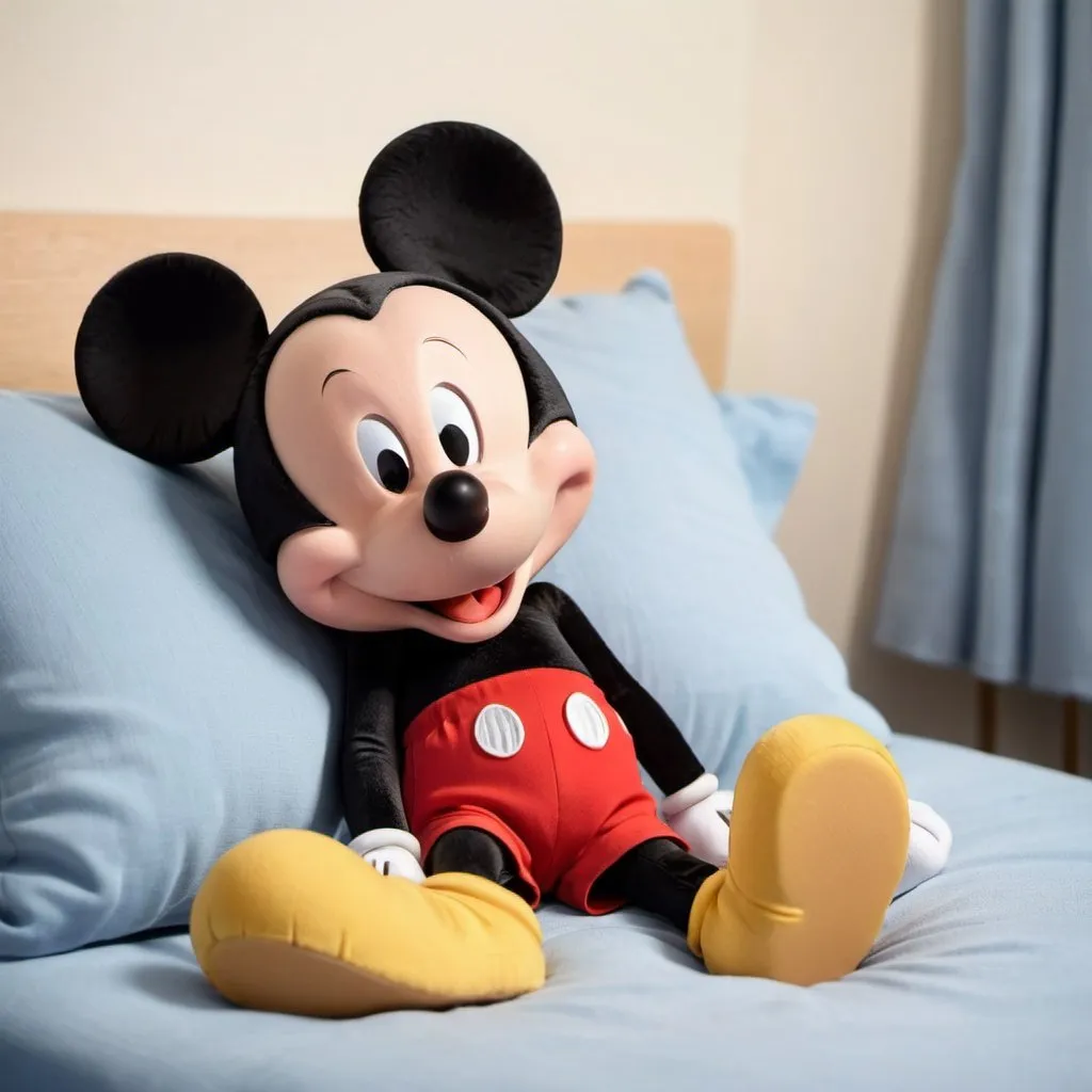 Prompt: Mickey Mouse cartoon asleep
