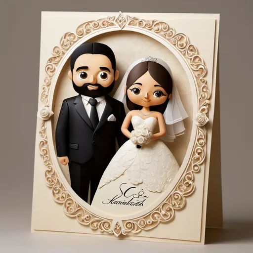 Prompt: The wedding card by name sahar shafazadeh and hamed namjo
