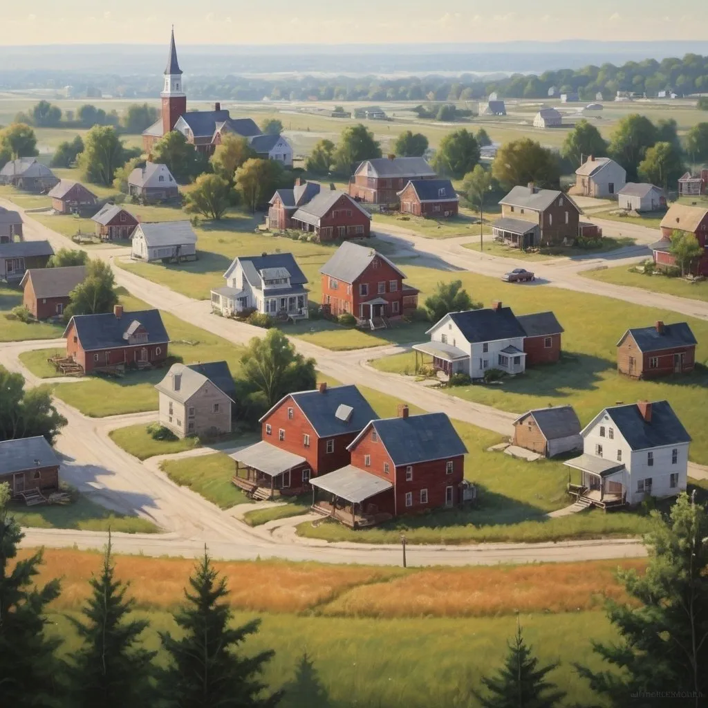 Prompt: american cityscape or a rural village


