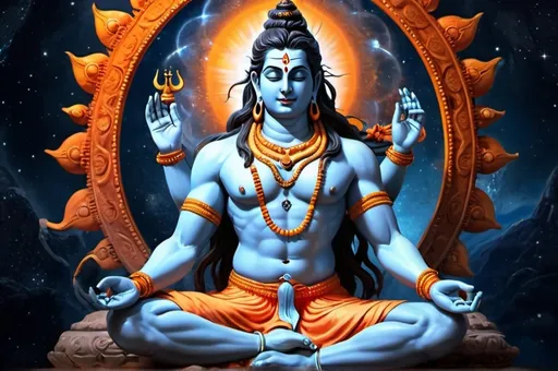 Prompt: Lord Shiva in seating position 